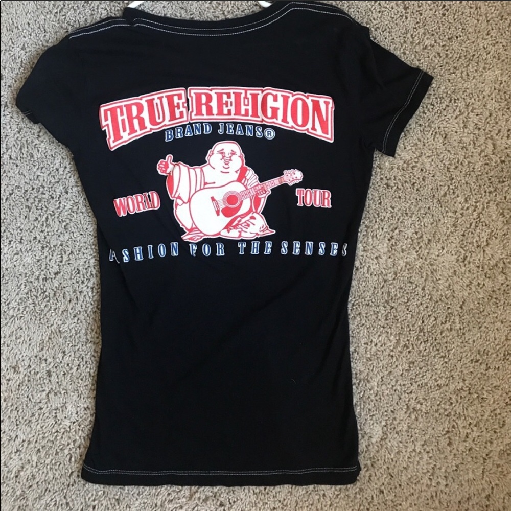 True religion black trademark tee